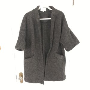 Emerson Fry Topper Coat - Iron Pebble Wool - XS